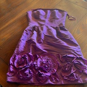 Purple strapless dress